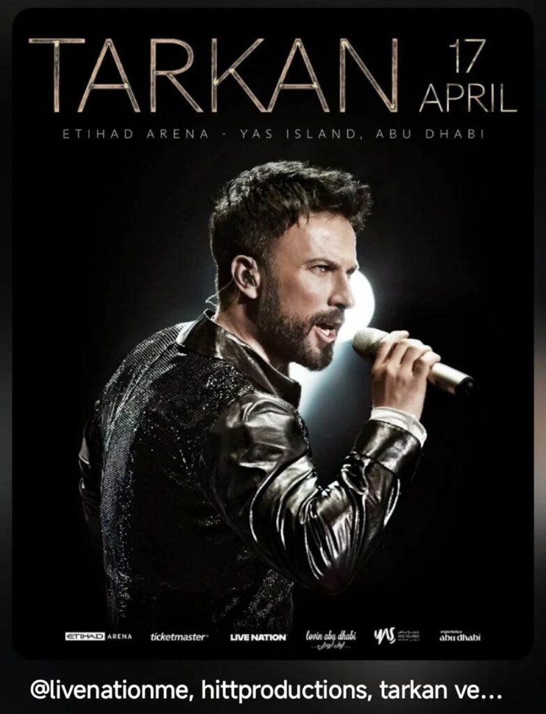 Concert Tarkan 2026 April